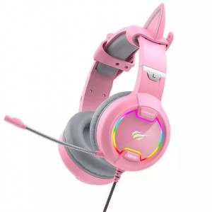 Havit GAMENOTE H2233d RGB gaming headset (pink)