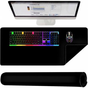 4Kom.pl Keyboard mouse pad desk mat large XXL 90x45cm Black