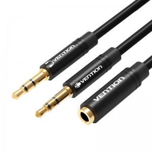 Vention 2x 3.5mm Audio Cable 0.3m Vention BBUBY Black