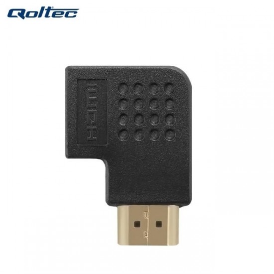 Qoltec 50529 HDMI AF Plakans 90 grādu leņķa Vada adapteris - HDMI A Spraudnis / HDMI A Ligzda Melns