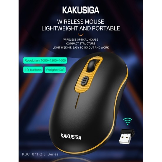 Ikaku KSC-871 QIJ 2.4G Bluetooth Wireless Bezvadu datora pele Black/Yellow