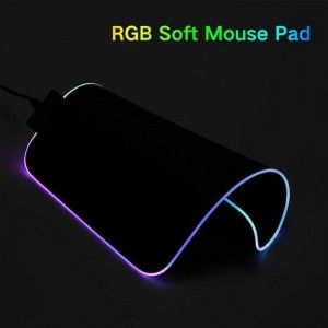 Rasure RS-S Игровой коврик для мышки из прорезиненной ткани с USB RGB Цветной LED подсветкой (25x35cm) Черный