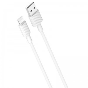 XO NB156 Прочный TPE Универсальный USB-C на Lightning PD Кабель 1m данных и быстрого 2.4A Заряда Белый