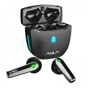 Aula F101 TWS Беспроводная Hi-Fi  игровая стерео наушники / Bluetooth 5.0 / HD Mic / чехол для зарядки / Черные