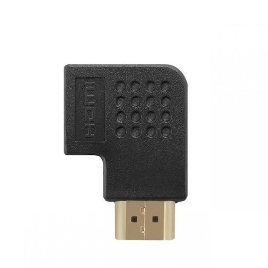 Qoltec 50529 HDMI AF Plakans 90 grādu leņķa Vada adapteris - HDMI A Spraudnis / HDMI A Ligzda Melns