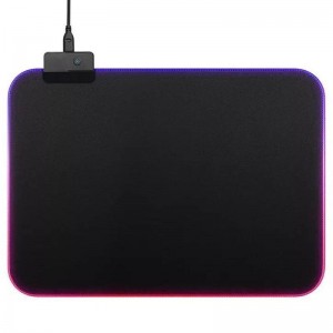 Rasure RS-S Игровой коврик для мышки из прорезиненной ткани с USB RGB Цветной LED подсветкой (25x35cm) Черный