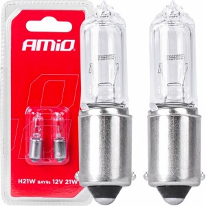Amio Halogen bulbs H21W 12V 21W BAY9S white 2pcs blister
