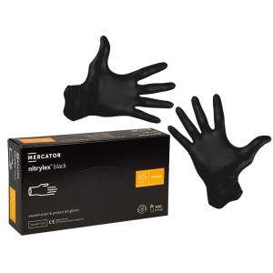 PRL Rękawiczki nitrylowe czarne XS 100sztuk