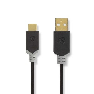 Nedis CCBW60600AT10 Kabelis USB 2.0 | USB-A male | USB-C™ male | 60 W | 480 Mbps | 1.00 m
