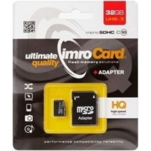 Imro Atmiņas Karte microSDHC / 32GB / cl. 10 / UHS-3 + Adapteris