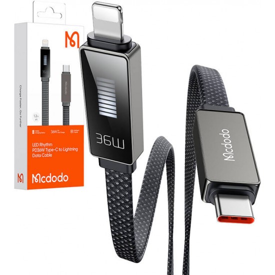 Mcdodo Cable Mcdodo CA-4960 USB-C to Lightning with display 1.2m (black)