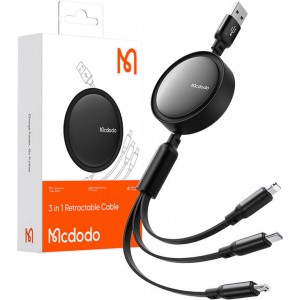 Mcdodo 3in1 USB to USB-C / Lightning / Micro USB Cable, Mcdodo CA-7256, 3.5A, 1.2m (black)