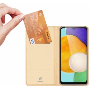 Dux Ducis Skin Pro Case for Samsung Galaxy A14 5G Flip Card Wallet Stand Gold (universal)