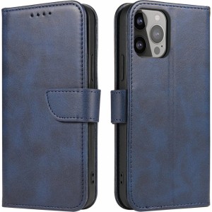 Hurtel Magnet Case for Samsung S24 with flap and wallet - blue (universal)