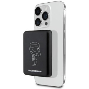 Karl Lagerfeld Inductive power bank KLPBMKIOTTGK 5W 3000mAh black/black Ikonik MagSafe (universal)