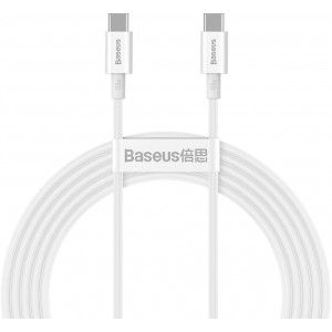 Baseus Superior Cable Cord USB Type C - USB Type C Quick Charge / Power Delivery / FCP 100W 5A 20V 2m white (CATYS-C02) (universal)