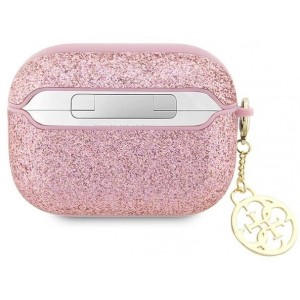 Guess GUAP2GLGSHP AirPods Pro 2 cover pink/pink Glitter Flake 4G Charm (universal)