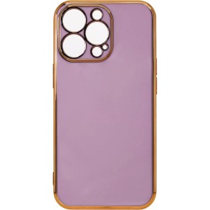 Hurtel Lighting Color Case for Xiaomi Redmi Note 11 gel cover with gold frame purple (universal)