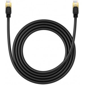 Baseus fast network cable RJ-45 cat.8 40Gbps 2m round - black (universal)