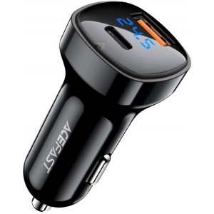 Acefast car charger 66W USB Type C / USB, PPS, Power Delivery, Quick Charge 4.0, AFC, FCP black (B4 black) (universal)