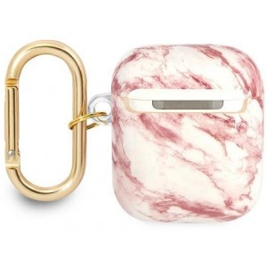 Guess GUA2HCHMAP AirPods cover pink/pink Marble Strap Collection (universal)
