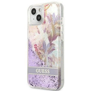 Guess GUHCP13SLFLSU iPhone 13 mini 5.4" purple/purple hardcase Flower Liquid Glitter (universal)