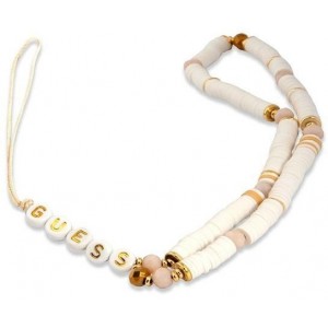 Guess pendant GUSTPEAW Phone Strap white/white Heishi Beads (universal)