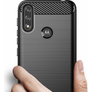 Hurtel Carbon Case Flexible Cover Sleeve Motorola Moto E7i Power black (universal)