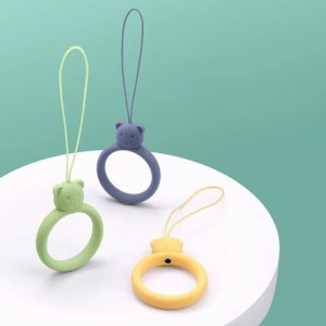 Hurtel A silicone lanyard for a phone bear ring on a finger bottle green (universal)