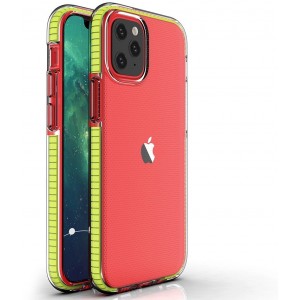Hurtel Spring Case clear TPU gel protective cover with colorful frame for iPhone 12 mini yellow (universal)