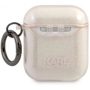 Karl Lagerfeld KLA2UKHGD AirPods cover złoty/gold Glitter Karl`s Head (universal)