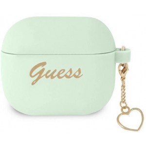 Guess GUA3LSCHSN AirPods 3 cover green/green Silicone Charm Heart Collection (universal)