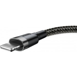 Baseus Cafule Cable durable nylon cable USB / Lightning QC3.0 2.4A 0.5M black-gray (CALKLF-AG1) (universal)
