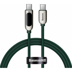 Baseus USB Type C - USB Type C cable 100 W (20 V / 5 A) 1 m Power Delivery with display screen power meter green (CATSK-B06) (universal)