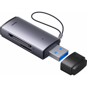 Baseus Lite Series adapter SD / TF USB card reader gray (WKQX060013) (universal)