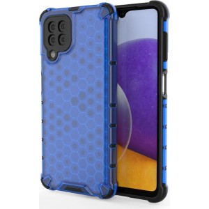 Hurtel Honeycomb Case armor cover with TPU Bumper for Samsung Galaxy A22 4G blue (universal)