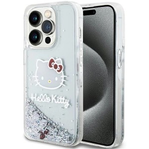 Hello Kitty Liquid Glitter Charms Kitty Head case for iPhone 14 Pro Max - silver (universal)