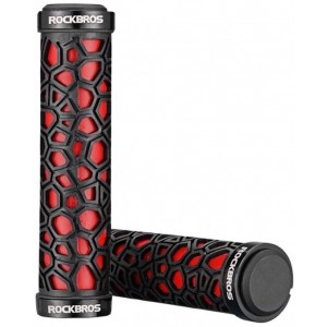 Rockbros 2017-14ARD bicycle grips - black and red (universal)