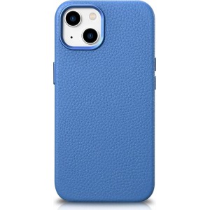 Icarer Litchi Premium Leather Case iPhone 14 Plus Magnetic Leather Case with MagSafe Light Blue (WMI14220711-LB) (universal)