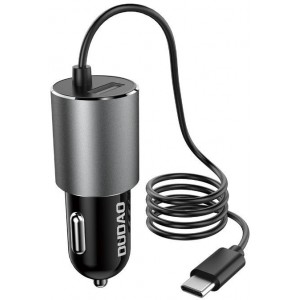 Dudao USB car charger with built-in USB Type C 3.4 A cable black (R5Pro T) (universal)