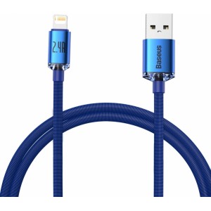 Baseus Crystal Shine Series cable USB cable for fast charging and data transfer USB Type A - Lightning 2.4A 1.2m blue (CAJY000003) (universal)