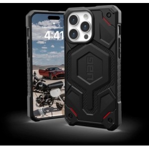 UAG Monarch Pro - protective case for iPhone 15 Pro Max, compatible with MagSafe (kevlar black) (universal)