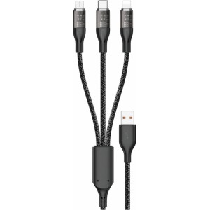 Dudao Fast charging cable 120W 1m 3in1 USB - USB-C / microUSB / Lightning Dudao L22X - silver (universal)