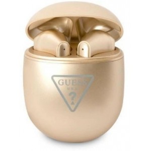 Guess GUTWST82TRD TWS Bluetooth headphones + gold/gold Triangle Logo docking station (universal)