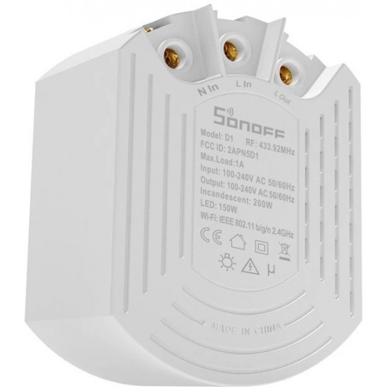 Sonoff D1 Smart Dimmer Switch 433 MHz RF black (M0802010005) (universal)