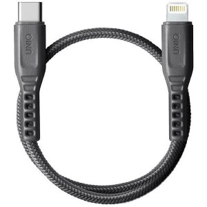 Uniq Flex Cable USB-C- Lightning 18W nylon 30cm grey/charcoal grey (universal)