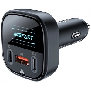 Acefast car charger 101W 2x USB Type C / USB, PPS, Power Delivery, Quick Charge 4.0, AFC, FCP black (B5) (universal)
