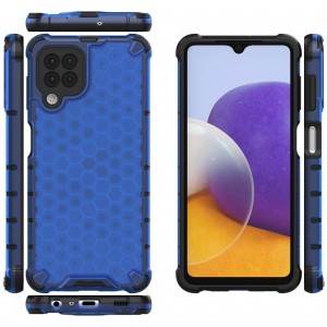 Hurtel Honeycomb Case armor cover with TPU Bumper for Samsung Galaxy A22 4G blue (universal)
