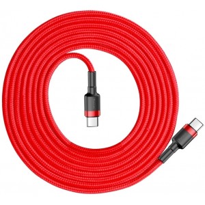 Baseus Cafule Cable Durable Nylon Cord USB-C PD / USB-C PD PD2.0 60W 20V 3A QC3.0 2M Red (CATKLF-H09) (universal)