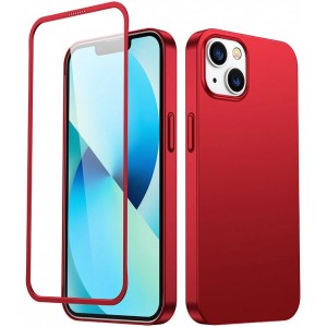 Joyroom 360 Full Case front and back cover for iPhone 13 + tempered glass screen protector red (JR-BP927 red) (universal)